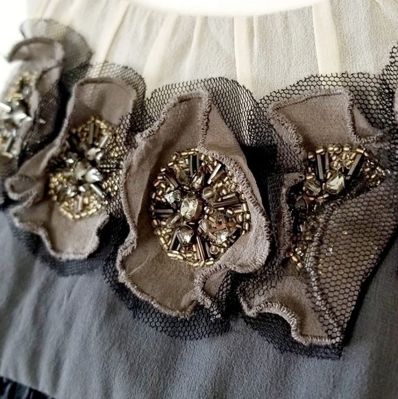 BCBG MAXAZRIA BEADED 100% SILK DRESS SZ M 8 - Picture 3 of 8